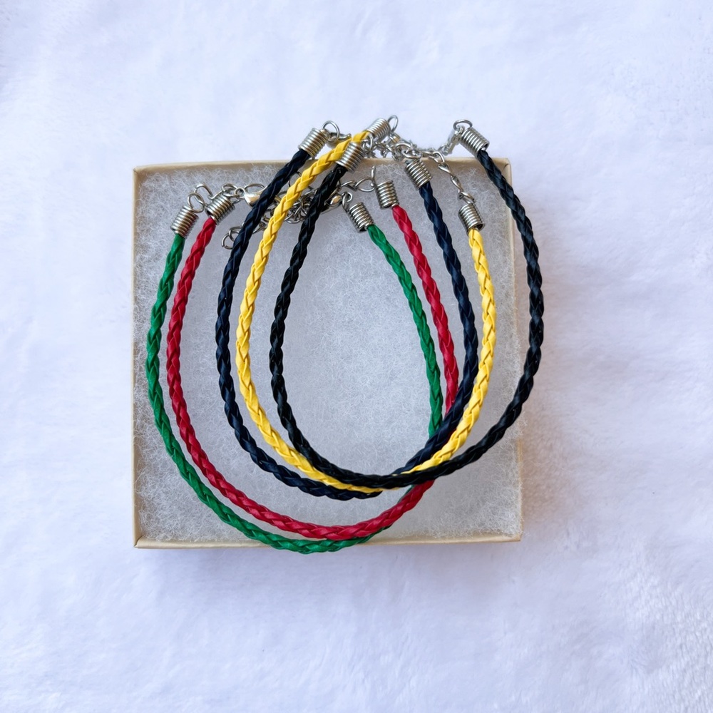 5 Piece Leather Braided Friendship Bracelet Set